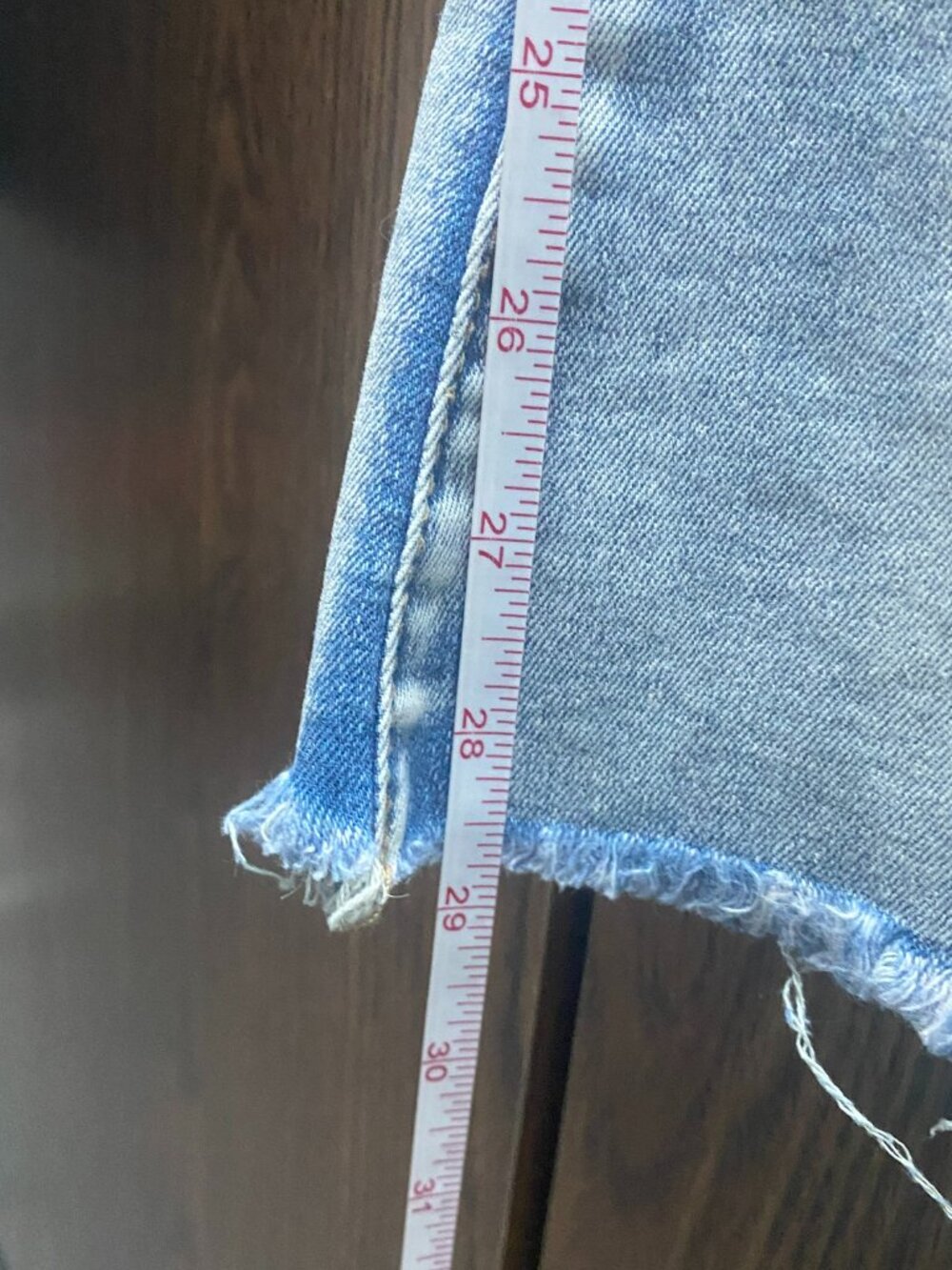 NWT Bamboo Button Fly Flare Jeans Raw Hem Medium Wash Denim Juniors Size 15 - Picture 8 of 12